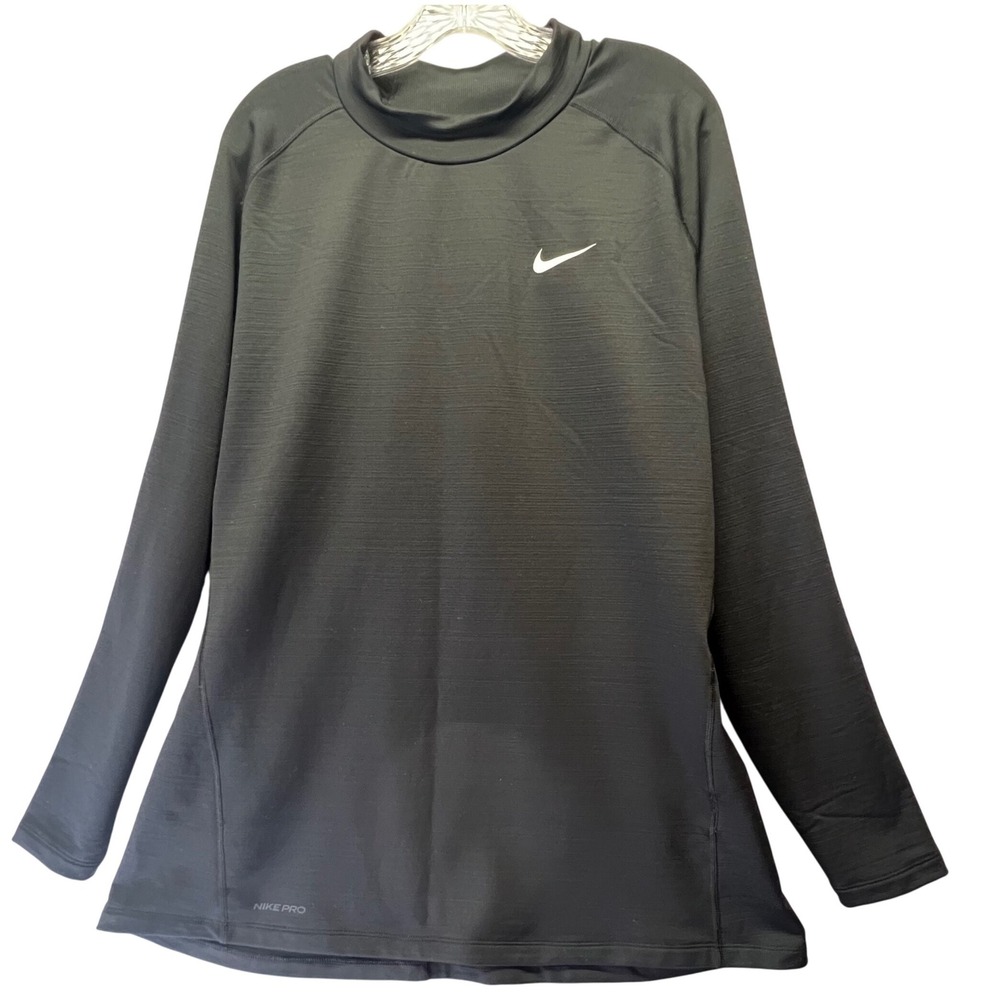 Nike Pro 2xl Therma Fit Black Dh4806-010 Mock‎ Neck Top Athletic Performance Men